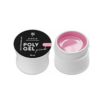 SAGA Professional Poly Gel Pink - поли-гель в банке, розовый, 30 мл