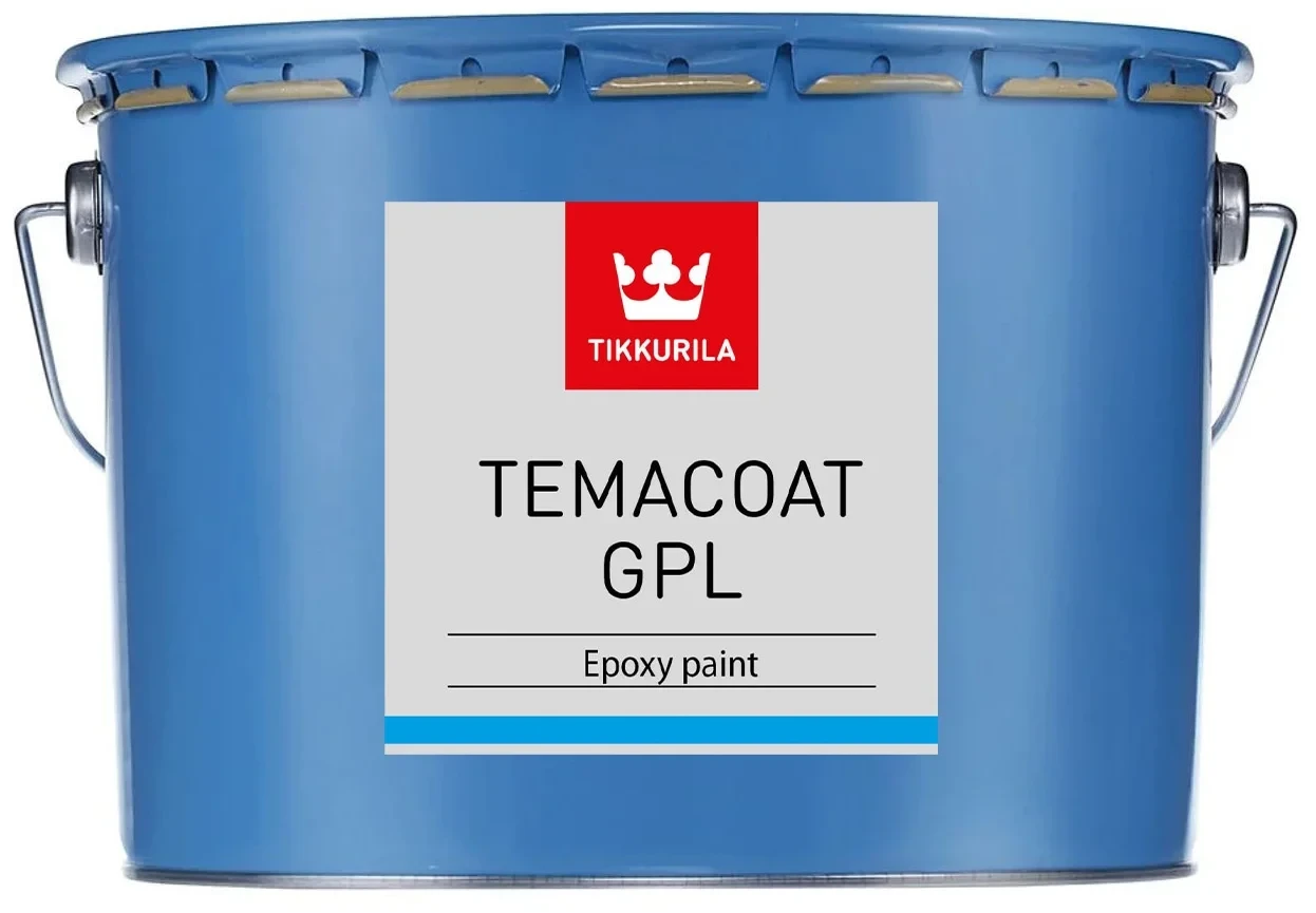 Tikkurila Temacoat GPL - двокомпонентна епоксидна фарба для металу та бетону (База TVH), 6,7 л