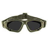Тактичні окуляри Mil-Tec Commando Goggles Air Pro Smoke олива, фото 3