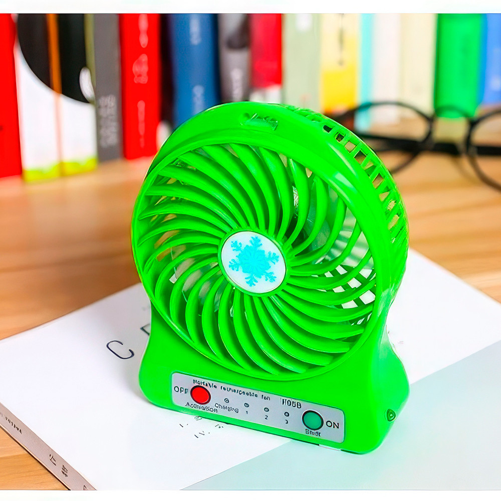 Міні вентилятор на батарейках Portable Fan XSFS-01 Салатовий, міні-вентилятор від юсб | Портативный вентилятор