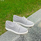 Жіночі кеди сірого кольору на білій підошві, фото 2
