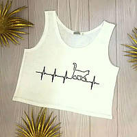 Жіночий літній топ з принтом котика