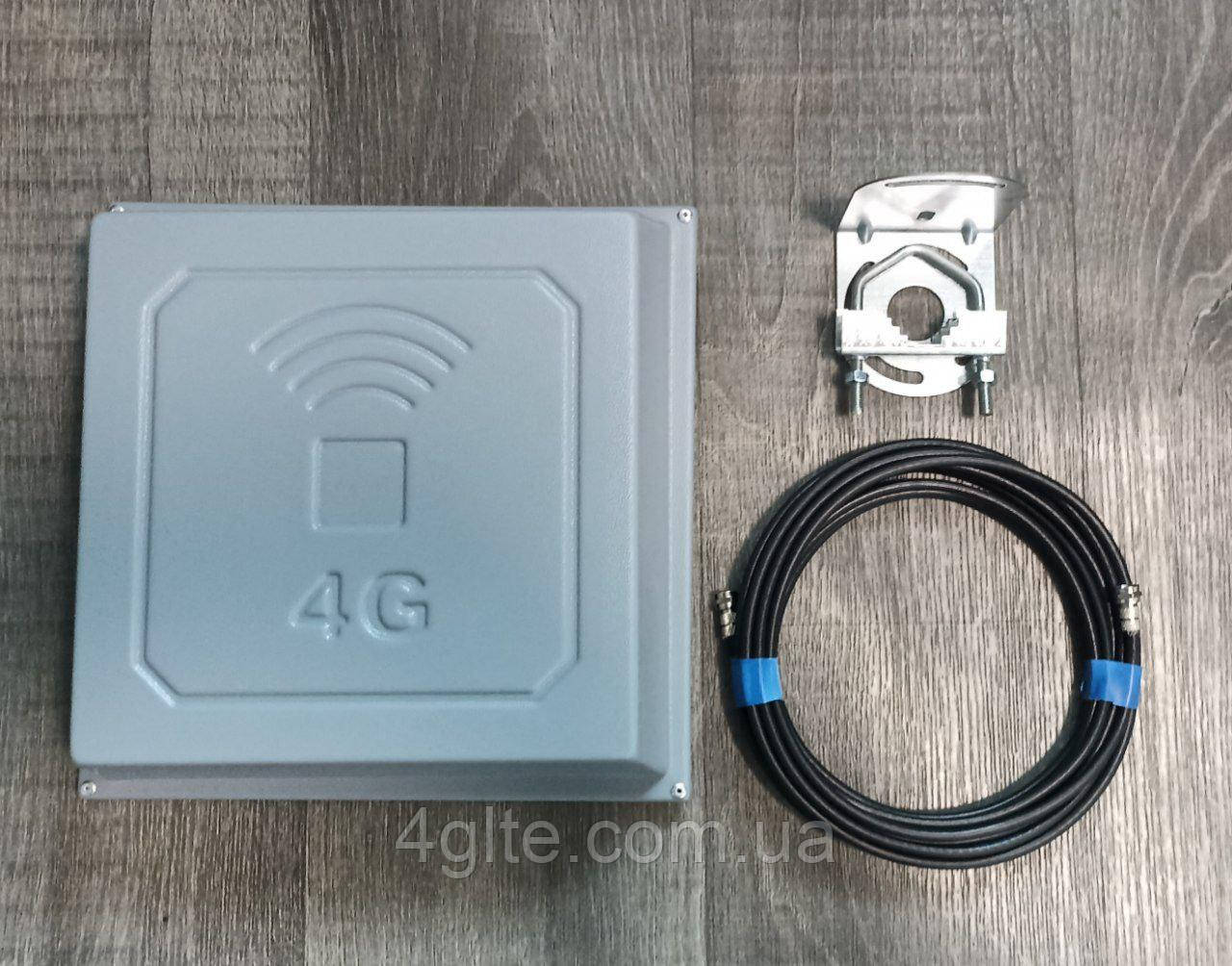 Широкосмугова антена "КВАДРАТ 4G" (824-960/1700-2700 мГц, 17 дБ) + кабель RG58 10 метрів, фото 1