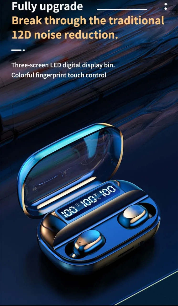 Навушники бездротові TWS Q8 Bluetooth 5.3 + Powerbank, фото 1