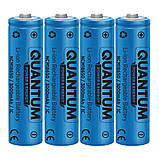 Набір акумуляторів літій-іонних Quantum Li-ion NCM18650, 3000mAh, 1С, з клемним виступом, 4шт/уп plastic case, фото 6