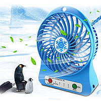 Портативный вентилятор на аккумуляторе Portable Fan XSFS-01 Голубой, мини вентилятор от usb (TS)