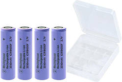 Набір акумуляторів літій-іонних Westinghouse Li-ion ICR18650F, 3,7V, 3350mAh, 1шт, 4шт+бокс