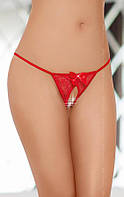 Мереживні жіночі трусики-стрінги червоні "G-string 2427" Softline розмір S-L