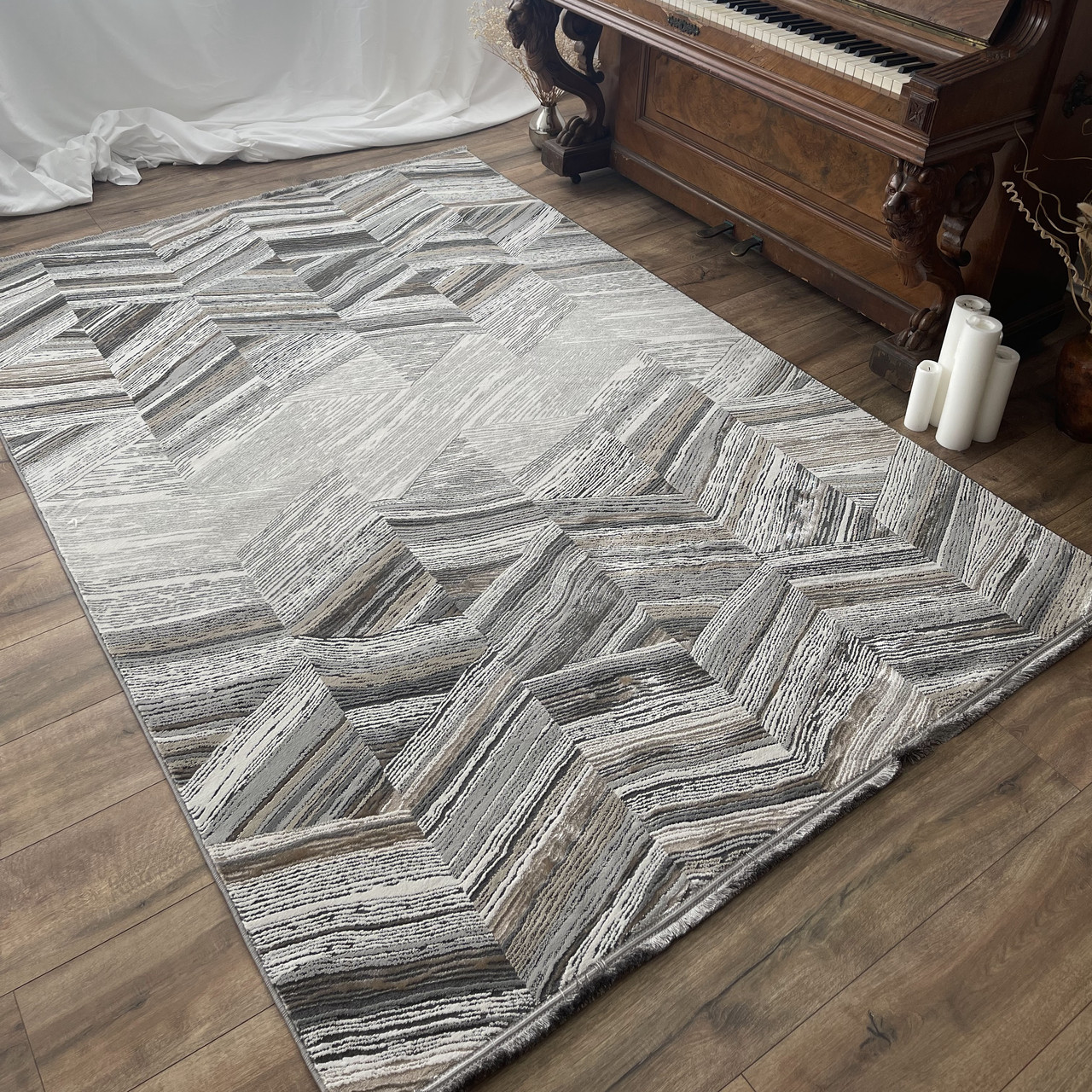 Сучасний килим 33377 бежевий прямокутний, фото 1