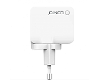 Мережевий зарядний пристрій LDNIO A2203 2 x USB 2.4A 12W + кабель USB Type C, фото 5