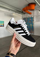 Женские Кроссовки Adidas Gazelle Bold Black White 36-37-38-39-40