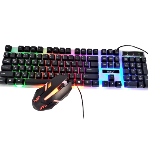 Набір для геймерів UKC M416 клавіатура з підсвічуванням + мишка