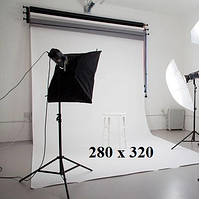 Вініловий фотофон для фото предметної зйомки 280х320 білий для відео фотостудії матовий банерний фон