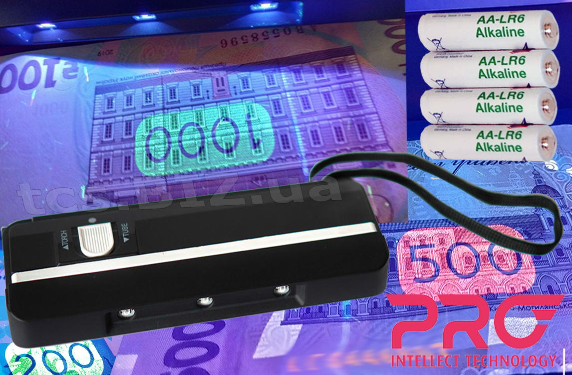PRO 4 LED (з батарейками) Світлодіодний детектор валют