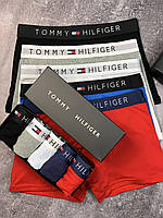 Набор мужских трусов Tommy Hilfiger из 4 штук в подарочной коробке/4 удобных боксерок