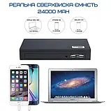 Портативна зарядна станція бездротова 4в1 з розеткою 220 В, повербанк для ноутбука з LED-індикатором, фонарем, фото 6