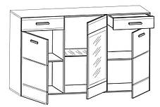 Комод Вушер 1w2d2s 935х1500х450мм дуб сонома Гербор, фото 2