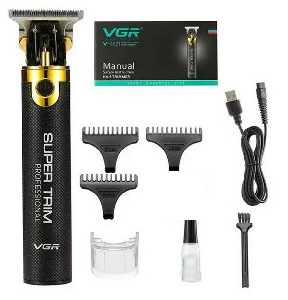Тример для стриження волосся VGR V-082 PROFI (3 насадки, USB-зарядка, акумулятор Li-Ion 2500 mAh)