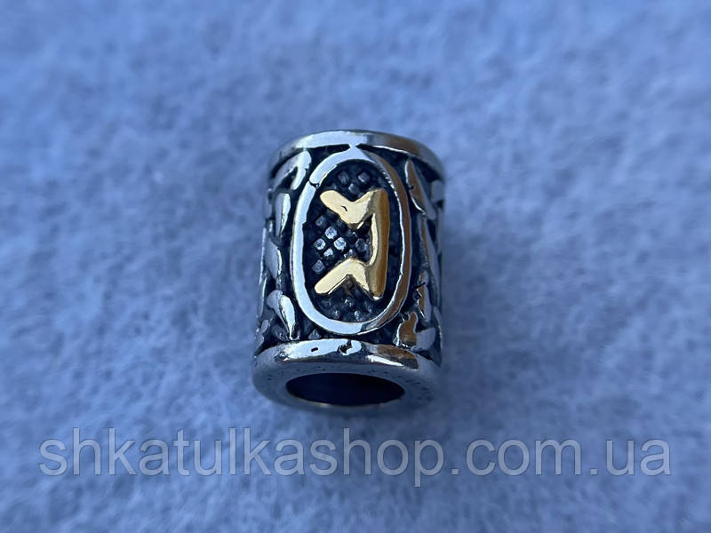 Намистина-Руна Перт з золотом Ш147, фото 1