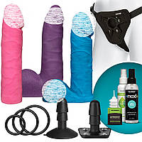 Dual Density Vac-U-Lock UltraSKYN Colors Set by Johnson набір різнокольорових страпонів