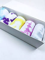 Набір у коробці 5 пар високі жіночі шкарпетки без бренду — Tie-Dye кольорові Подарунковий тай дай