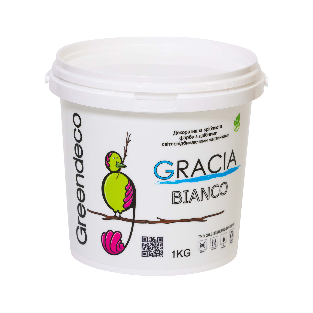 Напівпрозора фарба з ефектом відбиття світла Gracia Bianco. Greendeco