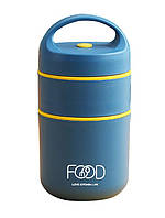 Ланчбокс для їжі TG Food YM-8686 (680 мл, 2 контейнери, ложка, чохол), фото 2
