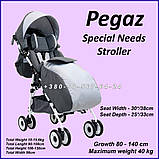 Спеціальна Інвалідна прогулянкова коляска для дітей з ДЦП Pegaz Special Needs Stroller, фото 2