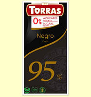 Шоколад чорний 95% какао Torras без цукру, без глютену, 75 г.