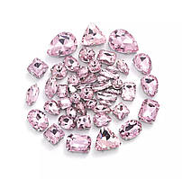 Мікс страз  Lt Rose в срібних цапах (уп 50шт)