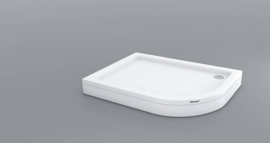 Душовий піддон 120*80*15 см акриловий асиметричний з панеллю Tundra (Туреччина) лівий, фото 1