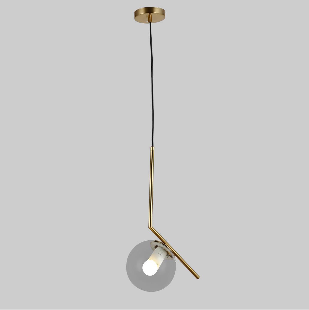 Бронзовий скляний підвіс з прозорим шаром (916-3814-1 BRZ+CL)