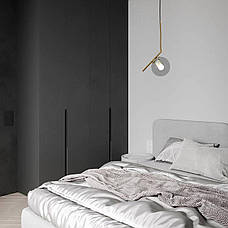 Бронзовий скляний підвіс з прозорим шаром (916-3814-1 BRZ+CL), фото 3