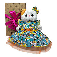 Мягкая игрушка Кошечка ЛиЛи в платье в цветочек в коробке