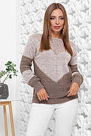 Женский вязаный свитер цвета капучино