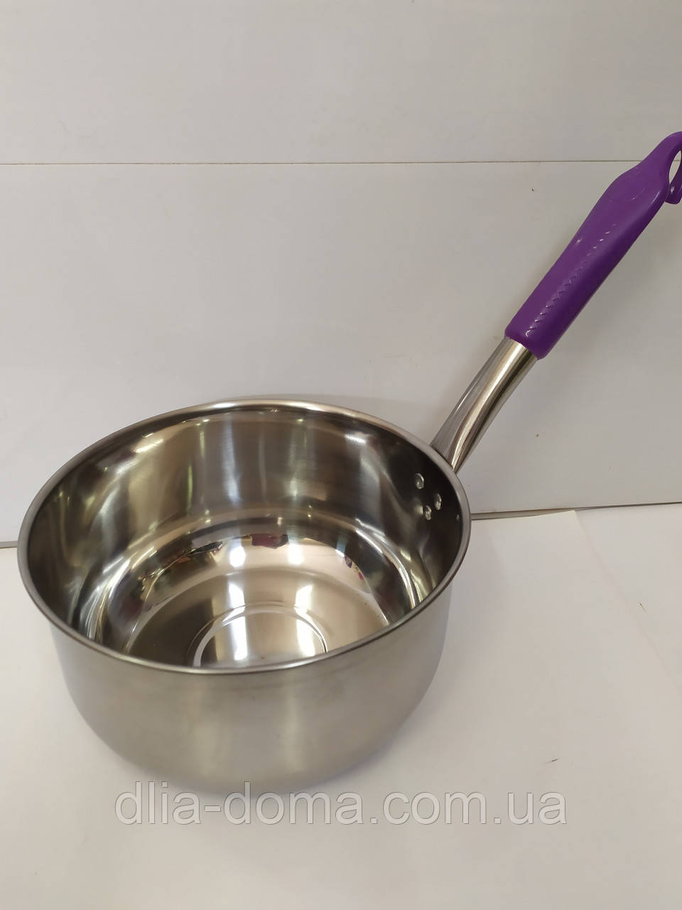 Ковш нерж.  18 см с пластмассовой ручкой с кручком   2 л  19322, фото 1