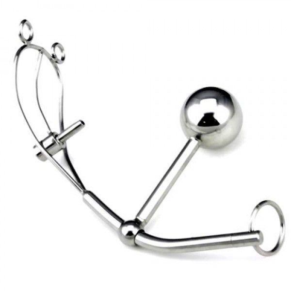 Thru-Hole Penis Plug with Sliding Anal Plug Bomba💣