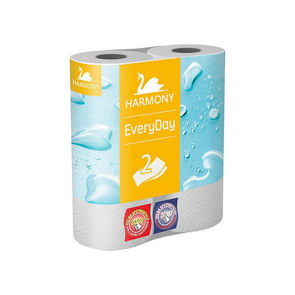 Рушник паперовий в рулоні двошаровий HARMONY EVERYDAY 11м 2шт/уп, фото 2