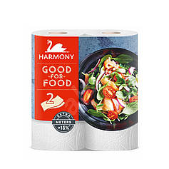 Рушник кухонний паперовий HARMONY GOOD FOR FOOD 19м 2шт/уп двошарове