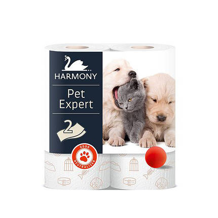 Рушник кухонний паперовий HARMONY PET EXPERT 19м 2шт/уп двошарове, фото 2