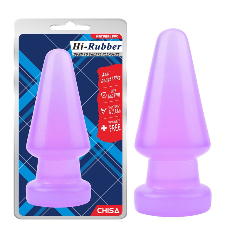 Фіолетовий анальний корок на присосці Hi Rubber Anal Delight Plug Bomba💣