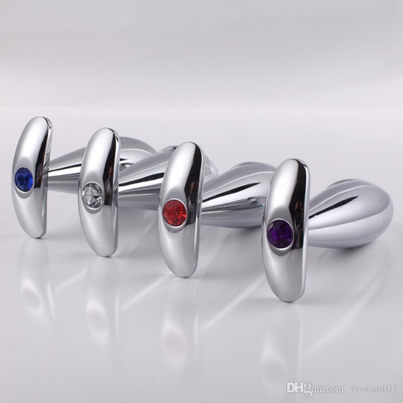 Metal Glans Anal Plug Clear, Red, Blue, Purple Bomba💣