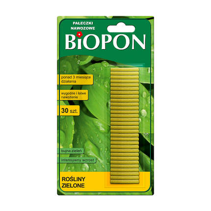Добриво в паличках BIOPON для зелених рослин 30шт/уп, фото 2