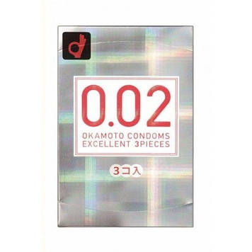 Супертонкі презервативи Okamoto Zero One 0.02 мм, 3 шт. Bomba💣