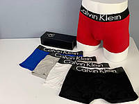 Набір чоловічих трусів Calvin Klein Black 3 штуки зручних боксерок Кельвін Кляйн у подарунковому пакованні