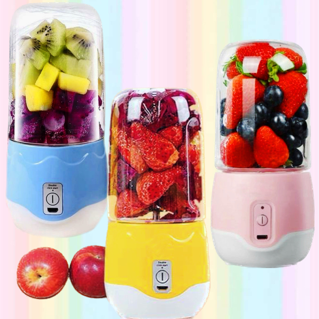 Портативний мініблендер JUICER XL-180 300 мл, 30 Вт, з USB-зарядкою, фото 1