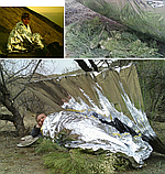 Термоковдра (термоодеяло) Emergency Blanket 2,01м х 1,06 м (37г), фото 6