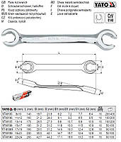 Ключ накидний напіввідкритий М=17х19 l=195 мм YATO YT-01385