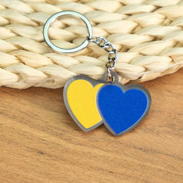 Брелок патріотичний "Серця" метал