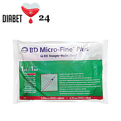Шприци БД Мікро Файн Плюс U-40 (BD Micro Fine Plus) 1 мл